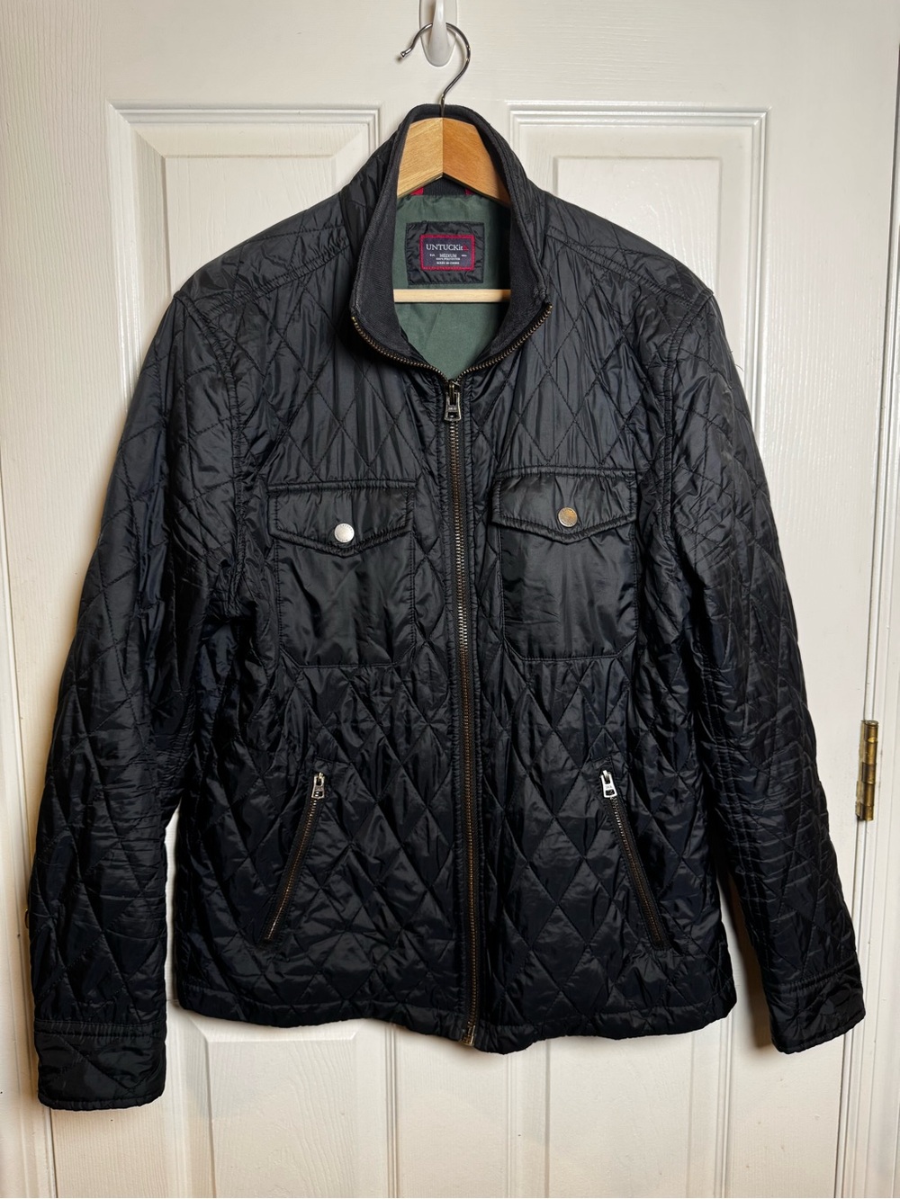 UNTUCKit Marne Quilted City Jacket Men’s Medium Dark Charcoal Gray Heritage